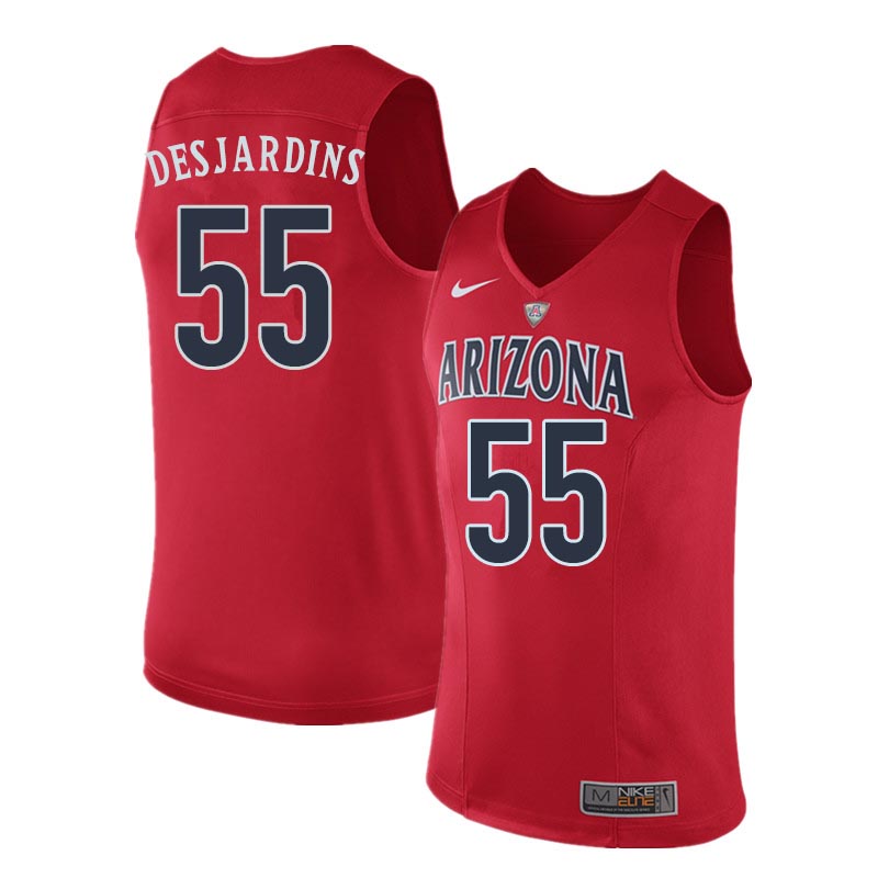 Men Arizona Wildcats #55 Jake Desjardins College Basketball Jerseys Sale-Red